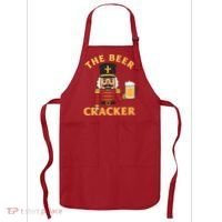 The Beer Cracker Funny Nutcracker Christmas Apron thumb 0