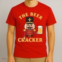 The Beer Cracker Funny Nutcracker Christmas T-Shirt thumb 3