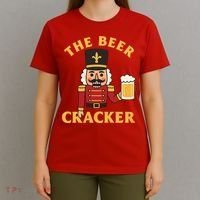 The Beer Cracker Funny Nutcracker Christmas T-Shirt thumb 4