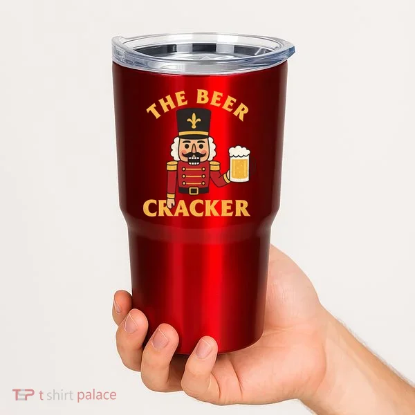 The Beer Cracker Funny Nutcracker Christmas Tumbler