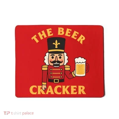 The Beer Cracker Funny Nutcracker Christmas Mousepad
