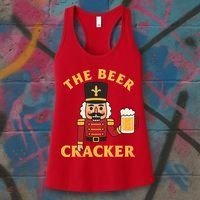 The Beer Cracker Funny Nutcracker Christmas Women's Tank Top thumb 3