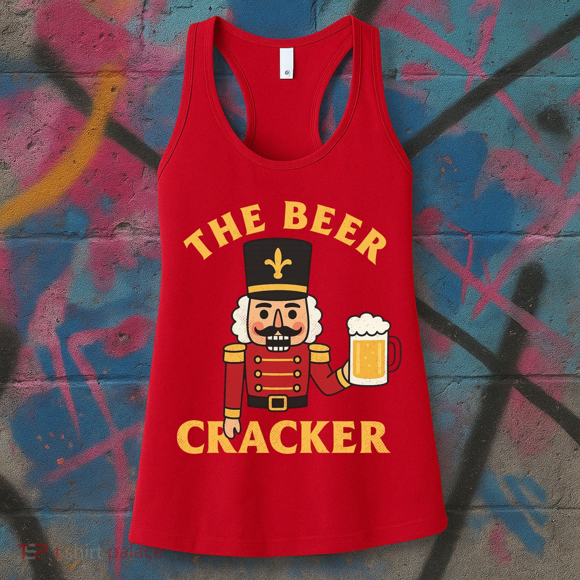 The Beer Cracker Funny Nutcracker Christmas Women's Tank Top