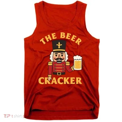 The Beer Cracker Funny Nutcracker Christmas Tank Top