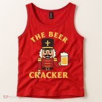 The Beer Cracker Funny Nutcracker Christmas Tank Top thumb 2