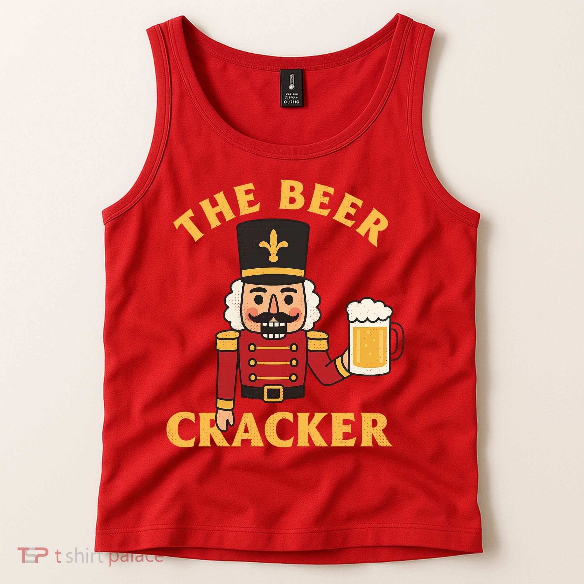 The Beer Cracker Funny Nutcracker Christmas Tank Top