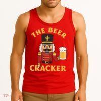 The Beer Cracker Funny Nutcracker Christmas Tank Top thumb 3