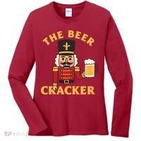 The Beer Cracker Funny Nutcracker Christmas Women's Long Sleeve Shirt thumb 0