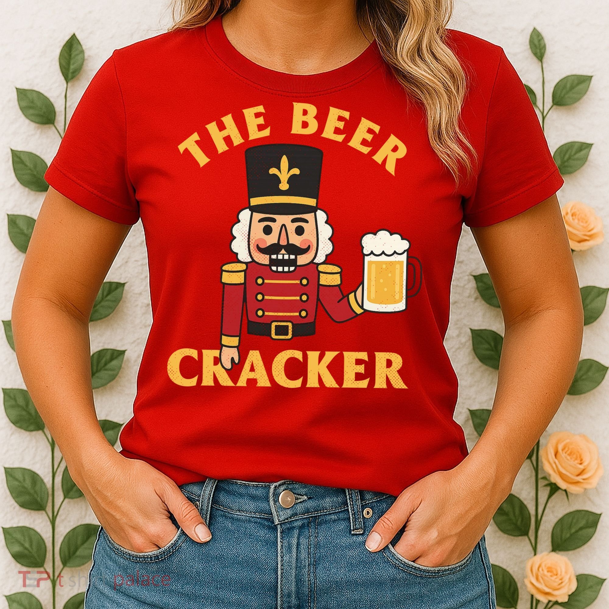 The Beer Cracker Funny Nutcracker Christmas Women's T-Shirt