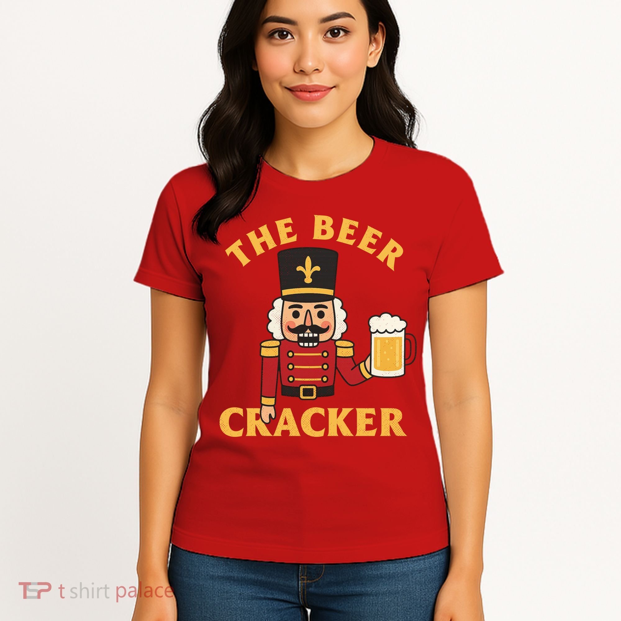 The Beer Cracker Funny Nutcracker Christmas Women's T-Shirt