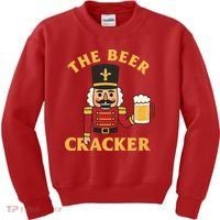 The Beer Cracker Funny Nutcracker Christmas Kids Sweatshirt thumb 0