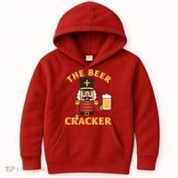 The Beer Cracker Funny Nutcracker Christmas Kids Hoodie thumb 0