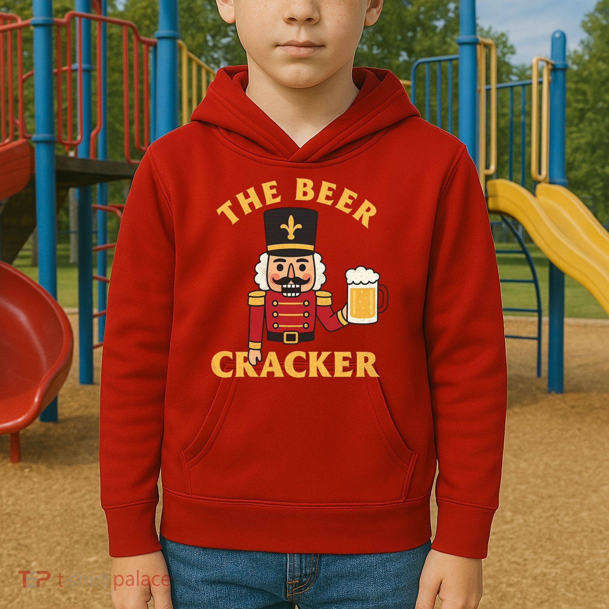 The Beer Cracker Funny Nutcracker Christmas Kids Hoodie