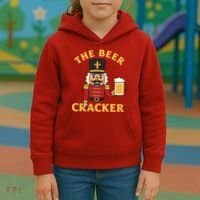 The Beer Cracker Funny Nutcracker Christmas Kids Hoodie thumb 3