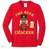 The Beer Cracker Funny Nutcracker Christmas Kids Long Sleeve Shirt thumb 0