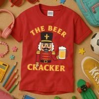 The Beer Cracker Funny Nutcracker Christmas Kids T-Shirt thumb 3