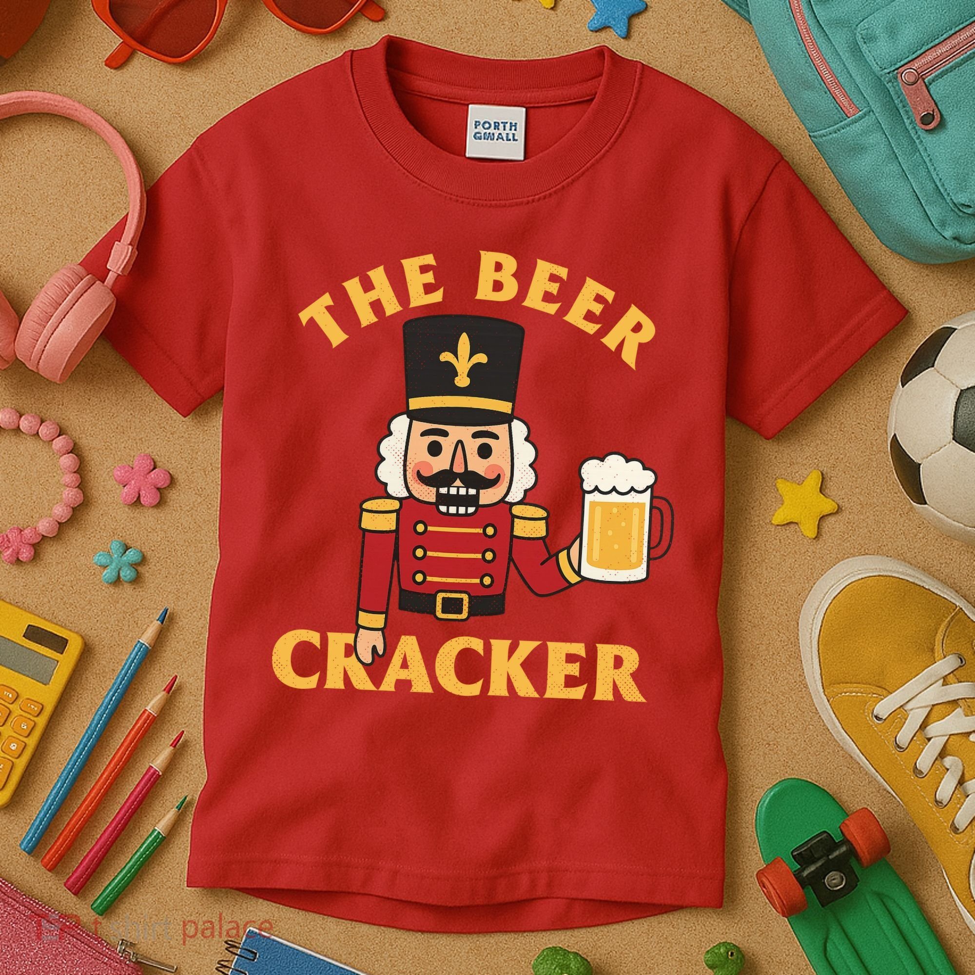 The Beer Cracker Funny Nutcracker Christmas Kids T-Shirt