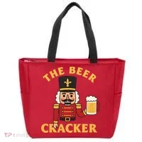 The Beer Cracker Funny Nutcracker Christmas Tote Bag thumb 0