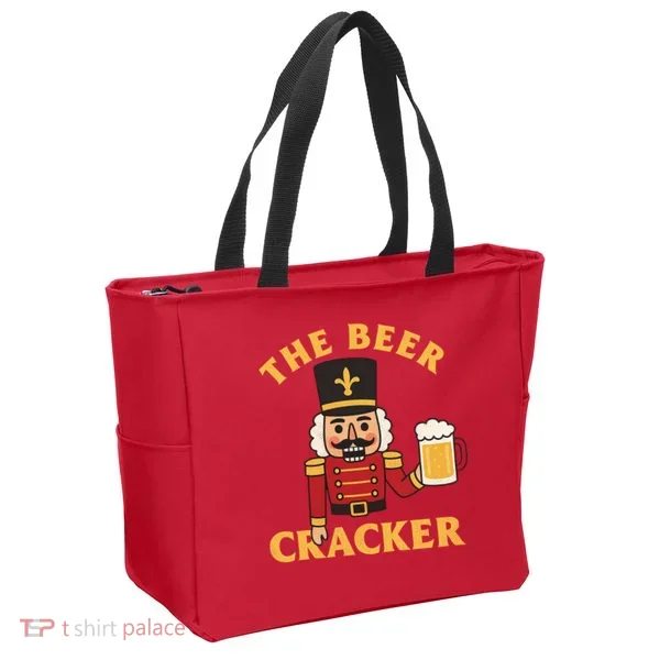 The Beer Cracker Funny Nutcracker Christmas Tote Bag