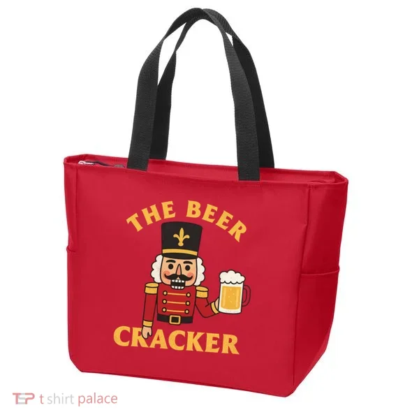 The Beer Cracker Funny Nutcracker Christmas Tote Bag