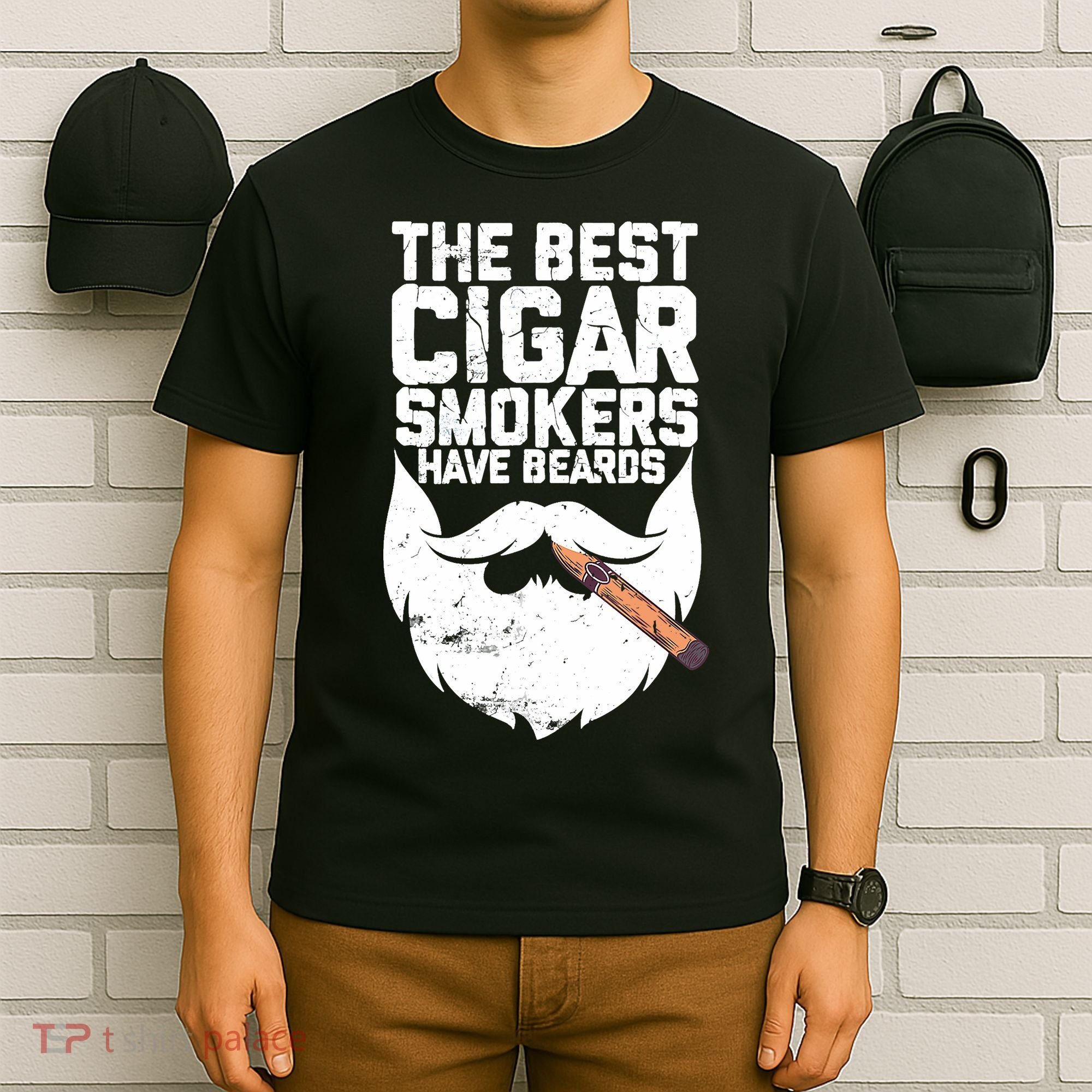 The Best Cigar Smokers Have Beards Cigar Bearded Dad T-Shirt