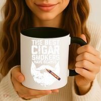 The Best Cigar Smokers Have Beards Cigar Bearded Dad Coffee Mug thumb 3