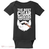 The Best Cigar Smokers Have Beards Cigar Bearded Dad Baby Bodysuit thumb 0