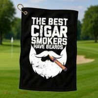 The Best Cigar Smokers Have Beards Cigar Bearded Dad Golf Towel thumb 1