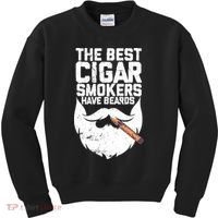 The Best Cigar Smokers Have Beards Cigar Bearded Dad Kids Sweatshirt thumb 0
