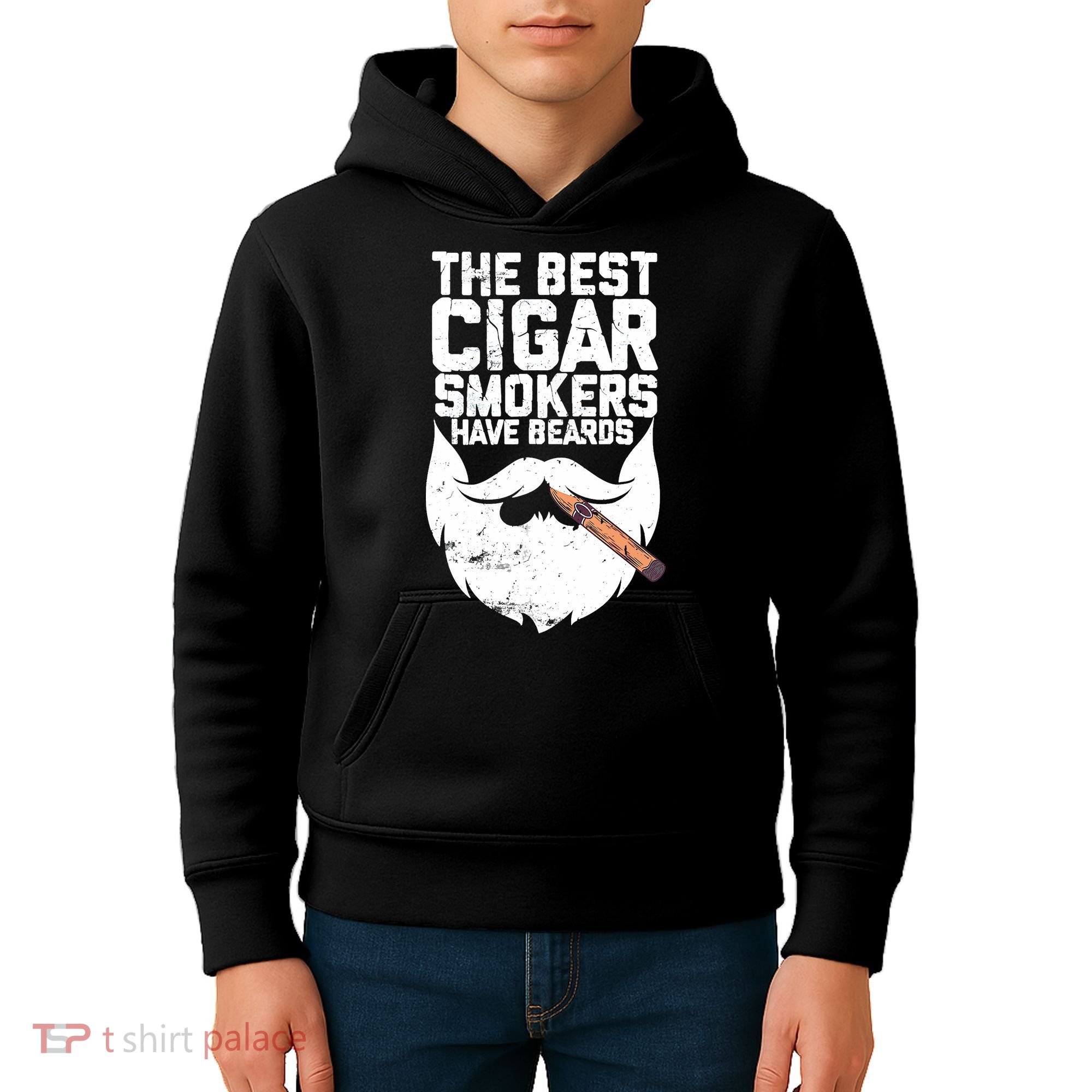 The Best Cigar Smokers Have Beards Cigar Bearded Dad Kids Hoodie