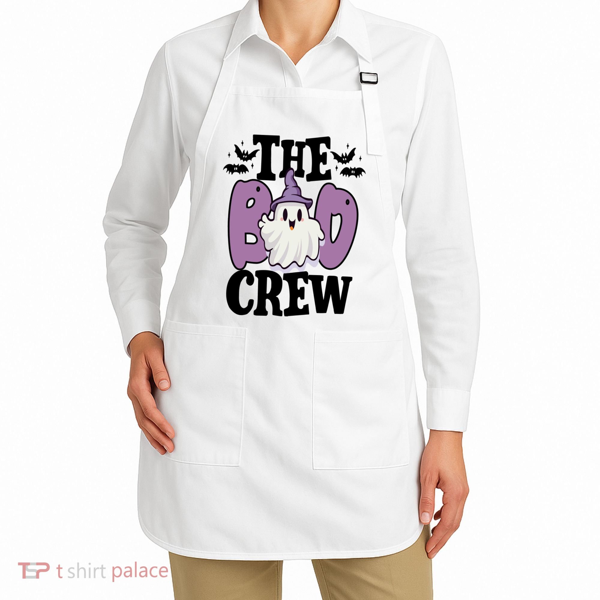 The Boo Crew Cute Halloween Ghost Apron