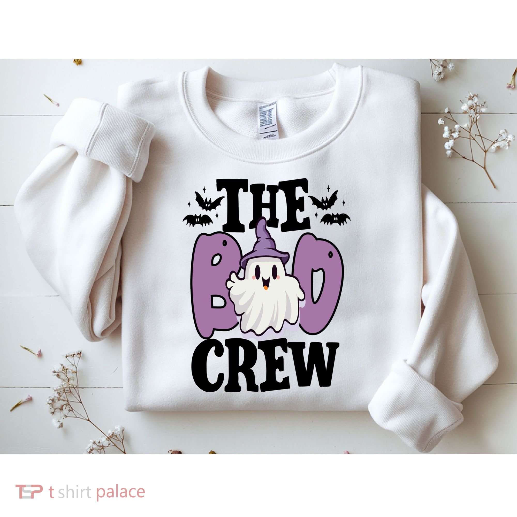 The Boo Crew Cute Halloween Ghost Sweatshirt