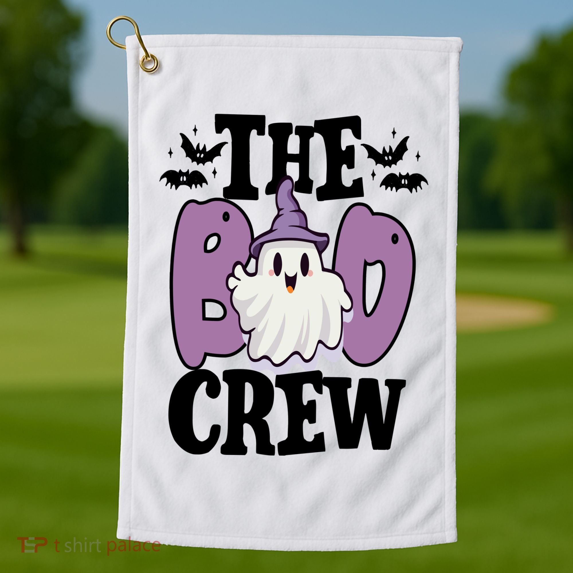 The Boo Crew Cute Halloween Ghost Golf Towel