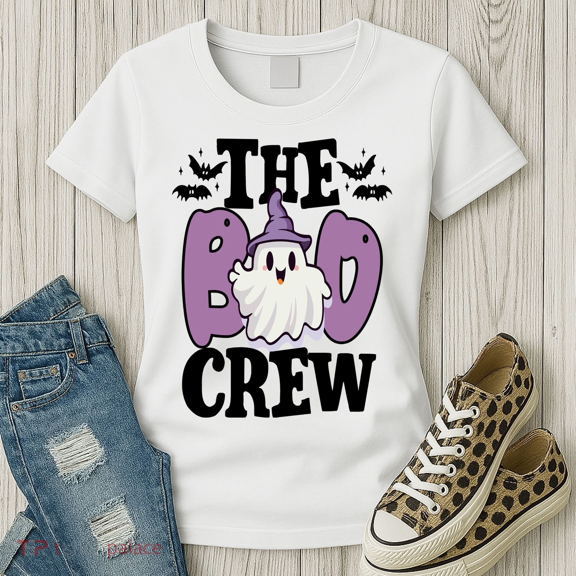 The Boo Crew Cute Halloween Ghost Women's T-Shirt
