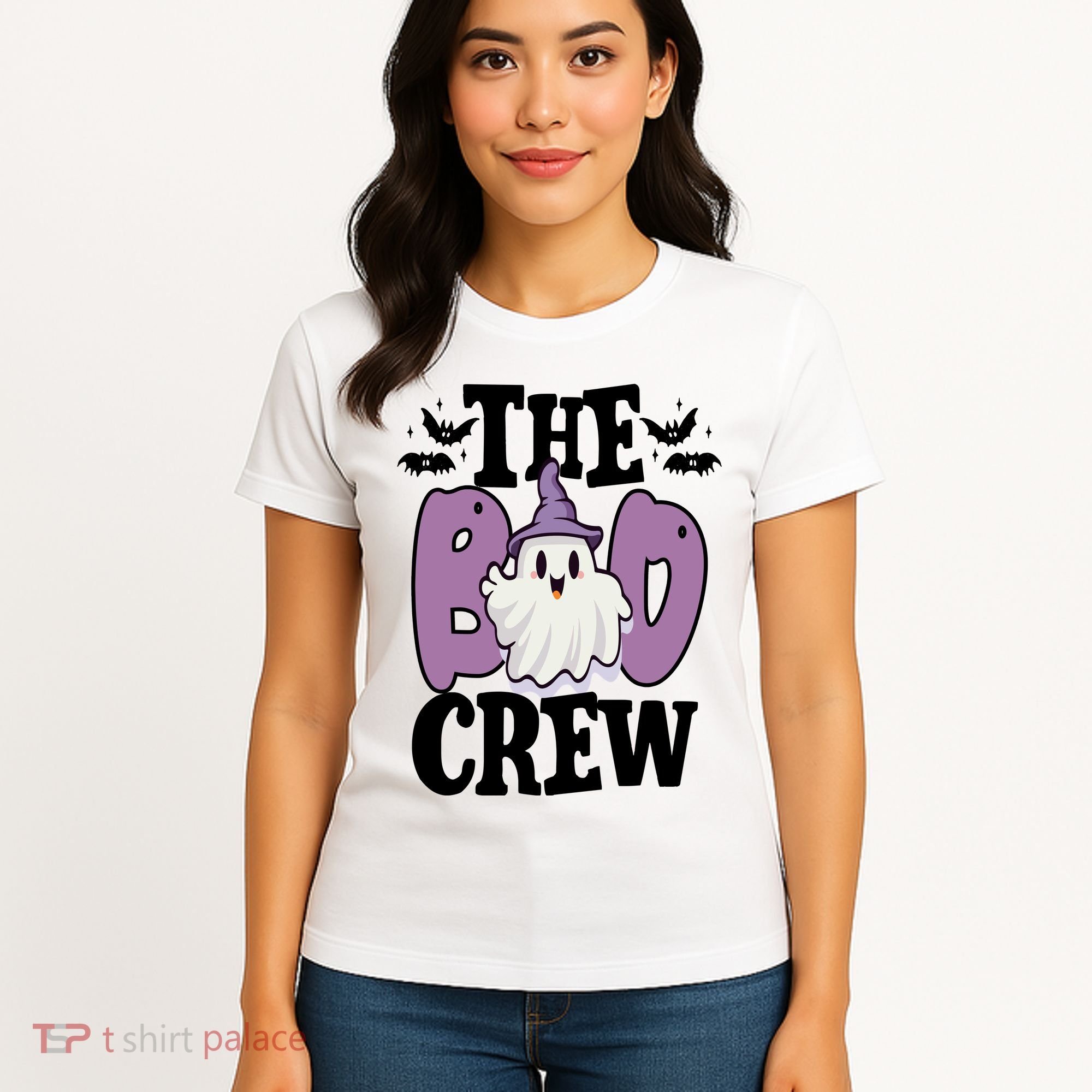 The Boo Crew Cute Halloween Ghost Women's T-Shirt
