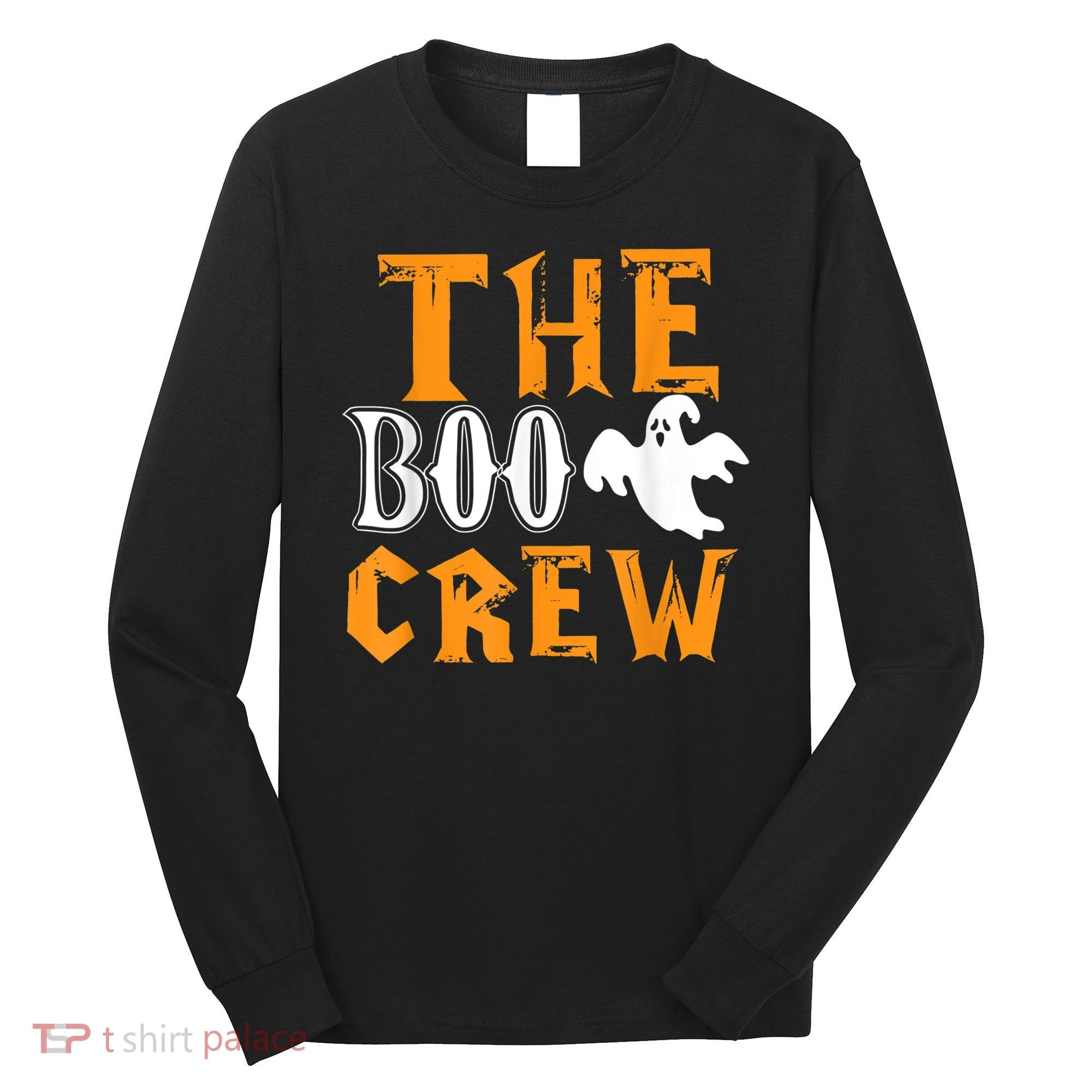 The Boo Crew Lazy Halloween Costume Funny Ghost Spirit Long Sleeve Shirt