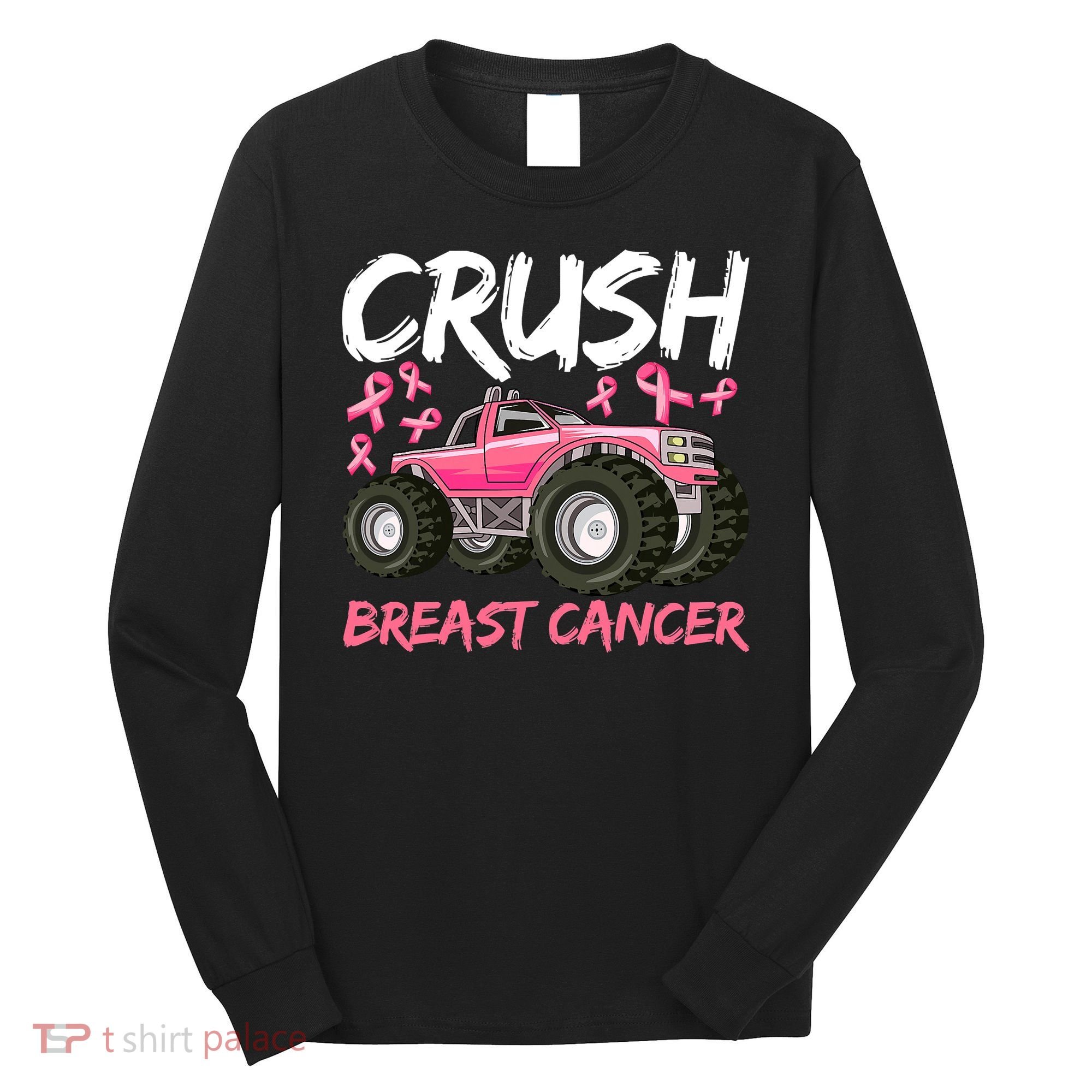 Truck Breast Cancer Awareness For Boys Long Sleeve Shirt
