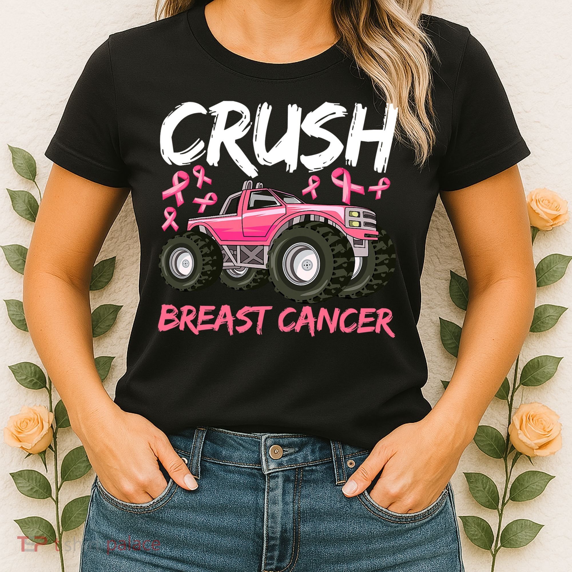 Truck Breast Cancer Awareness For Boys Women's T-Shirt