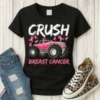 Truck Breast Cancer Awareness For Boys Women's T-Shirt thumb 3