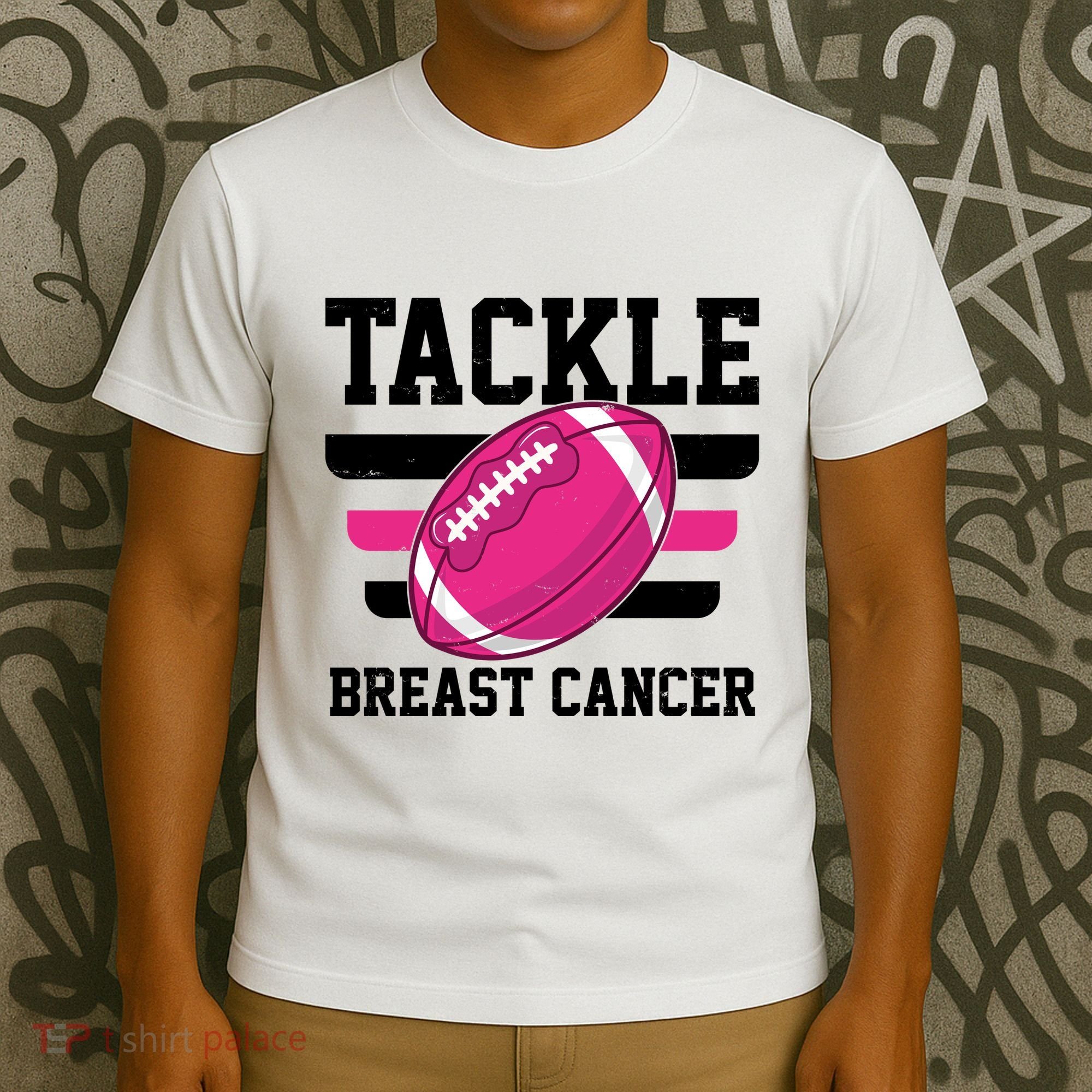 Tackle Breast Cancer Football Fan T-Shirt