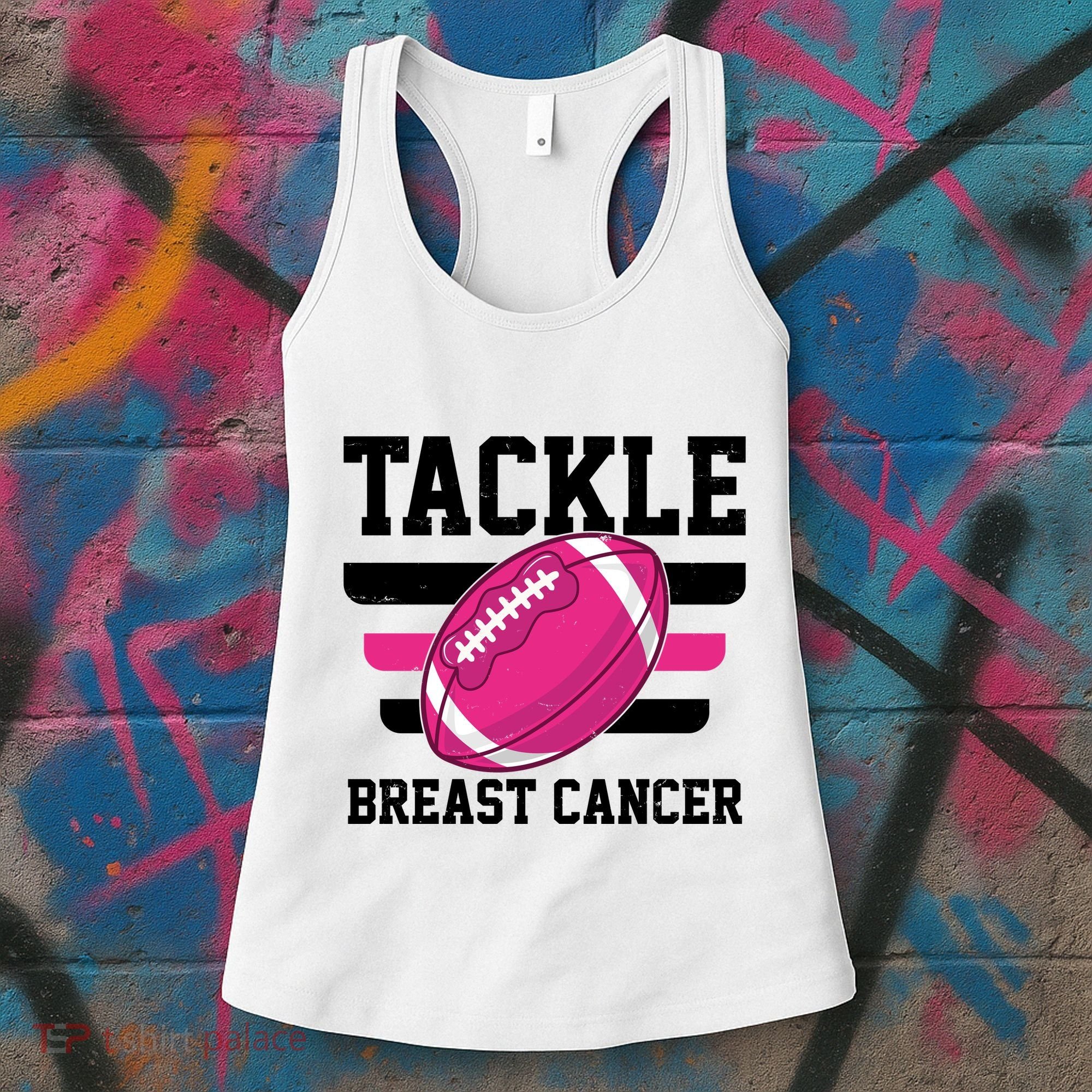Tackle Breast Cancer Football Fan Women's Tank Top