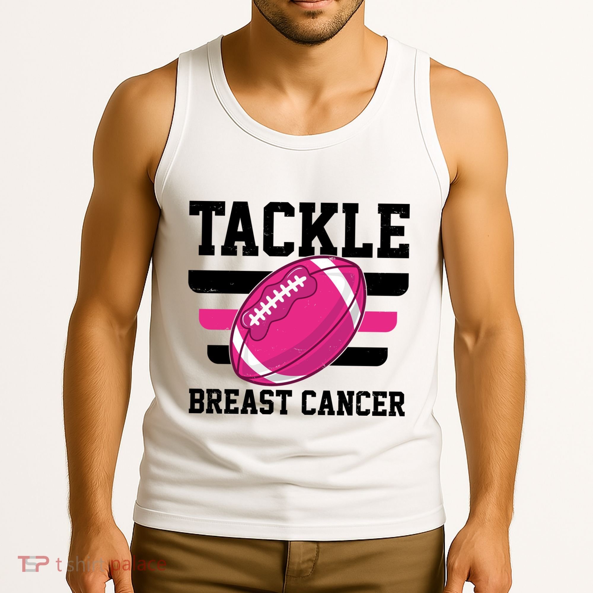Tackle Breast Cancer Football Fan Tank Top