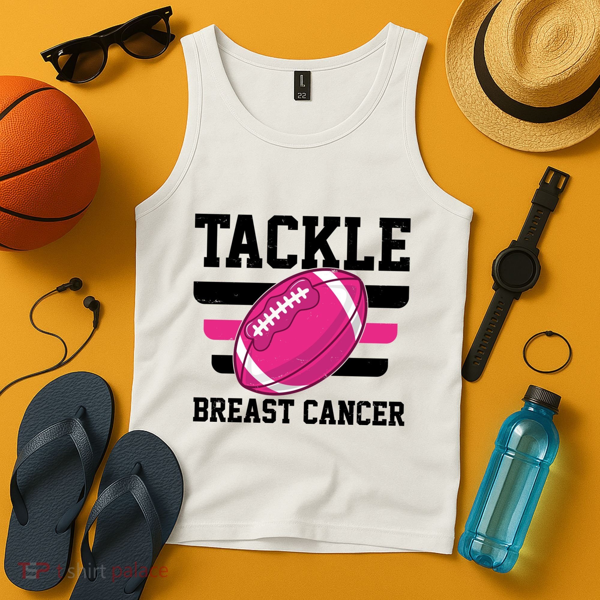Tackle Breast Cancer Football Fan Tank Top