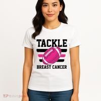 Tackle Breast Cancer Football Fan Women's T-Shirt thumb 4