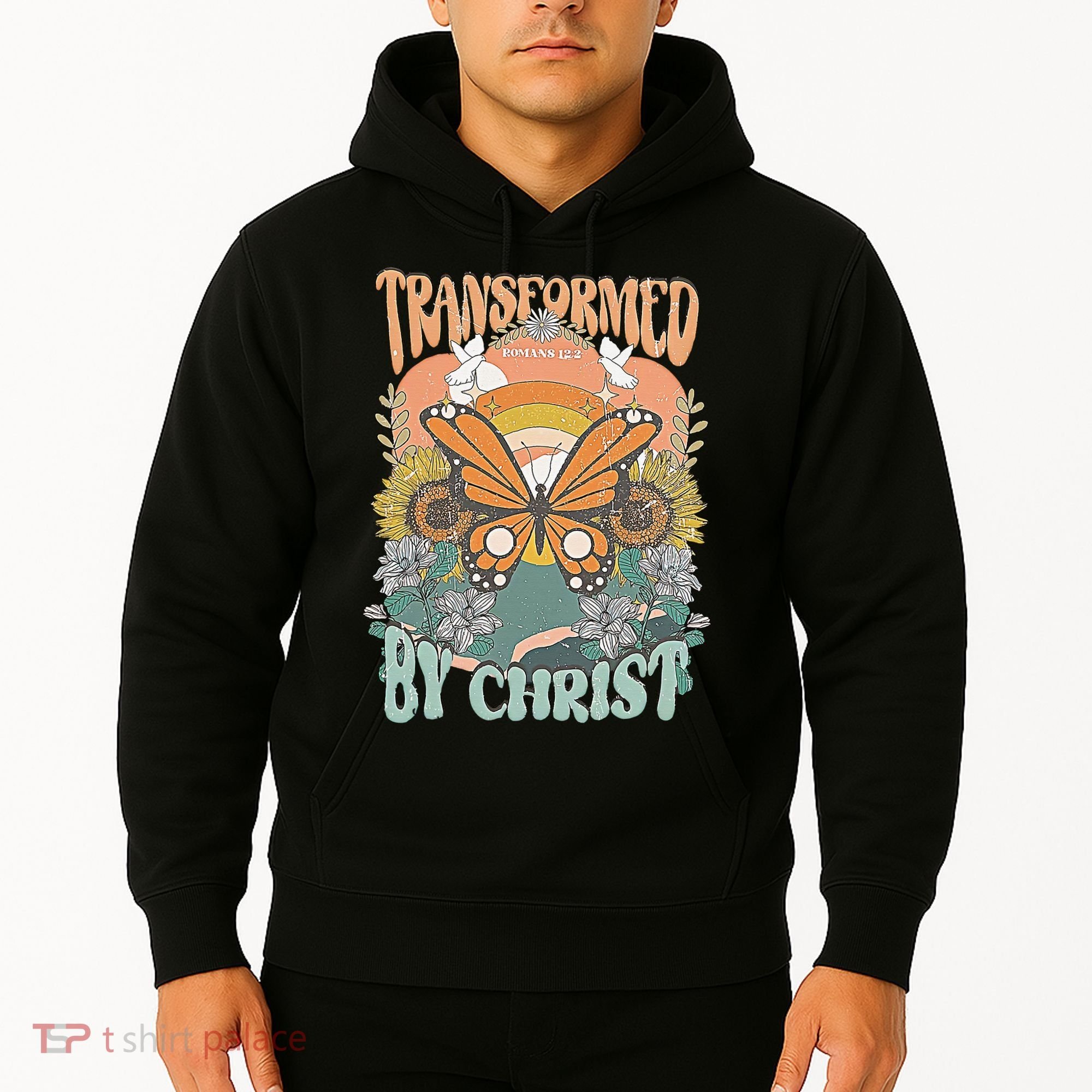 Transformed by Christ Boho christian Trendy Christian  Hoodie