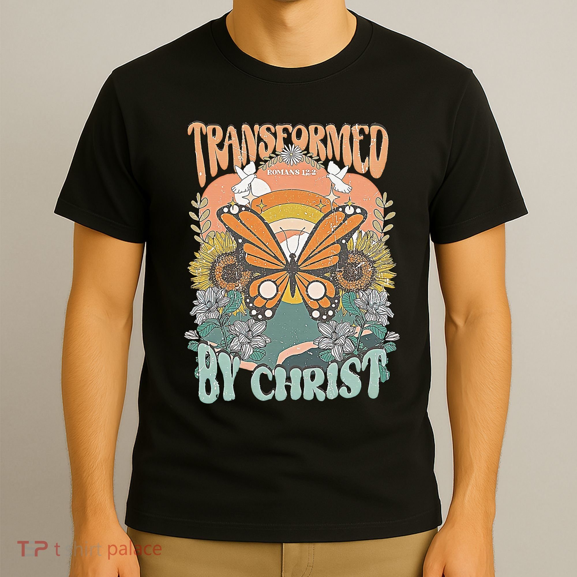 Transformed by Christ Boho christian Trendy Christian  T-Shirt