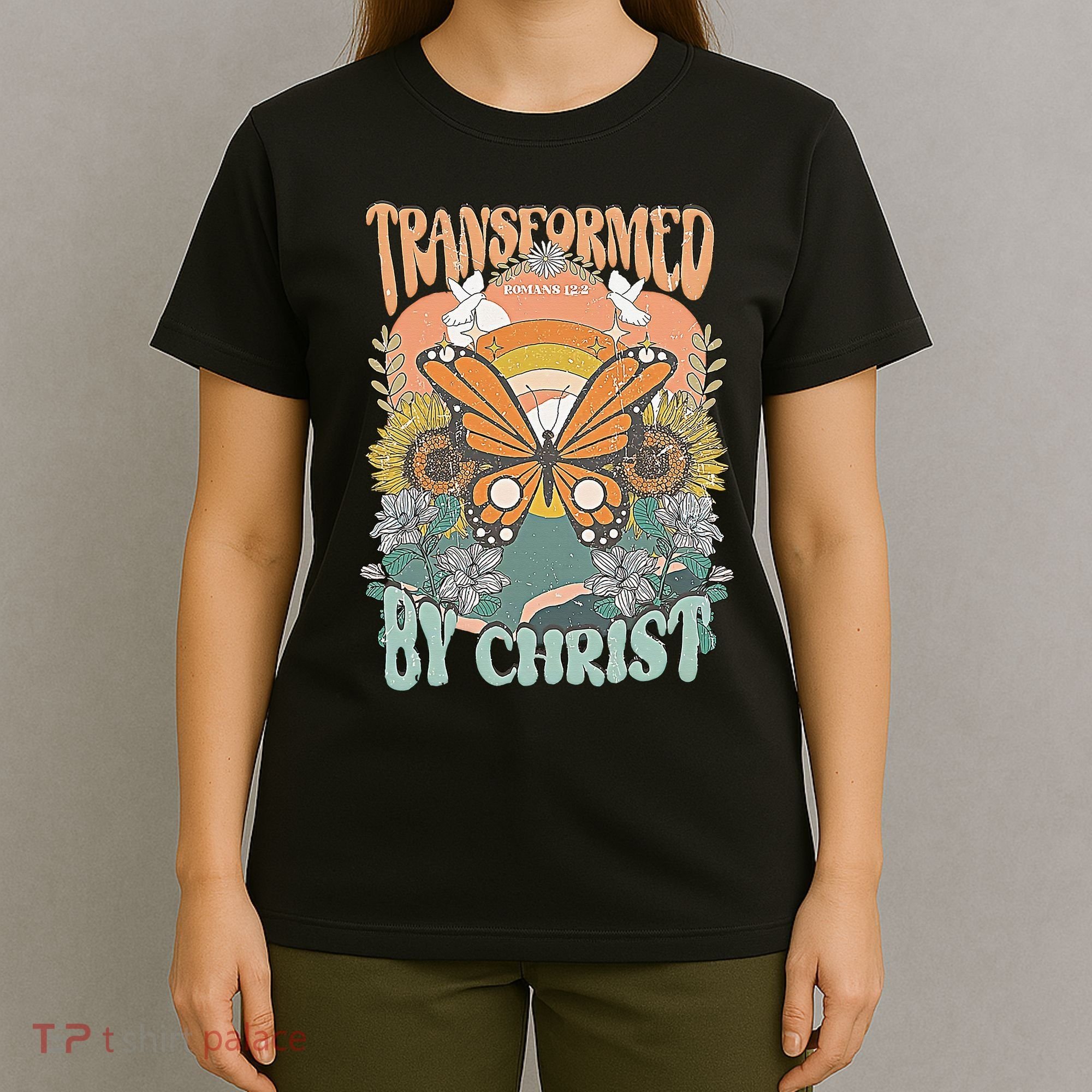 Transformed by Christ Boho christian Trendy Christian  T-Shirt
