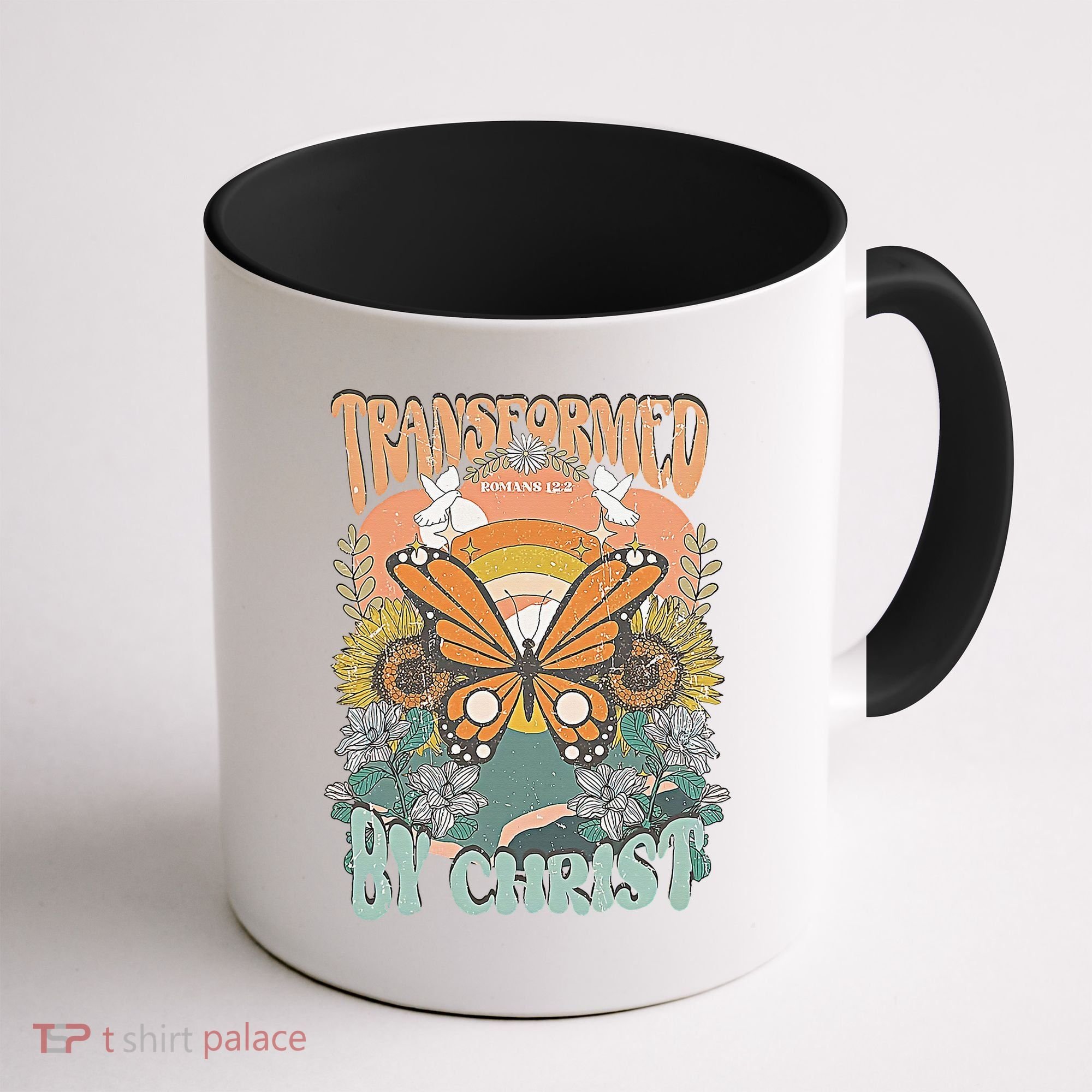 Transformed by Christ Boho christian Trendy Christian  Coffee Mug