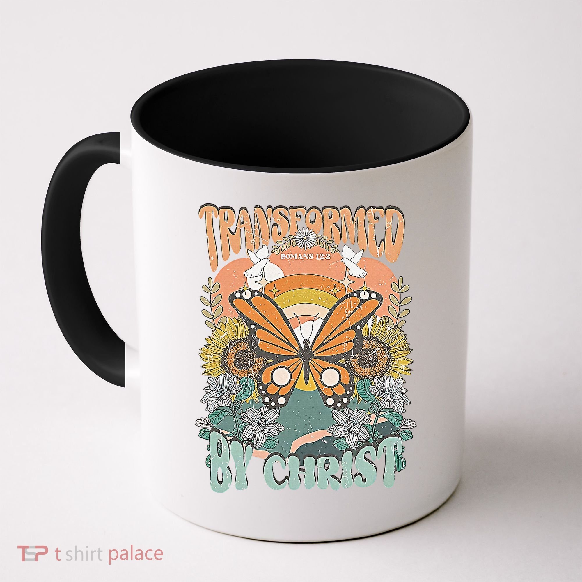 Transformed by Christ Boho christian Trendy Christian  Coffee Mug