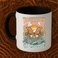 Transformed by Christ Boho christian Trendy Christian  Coffee Mug thumb 2